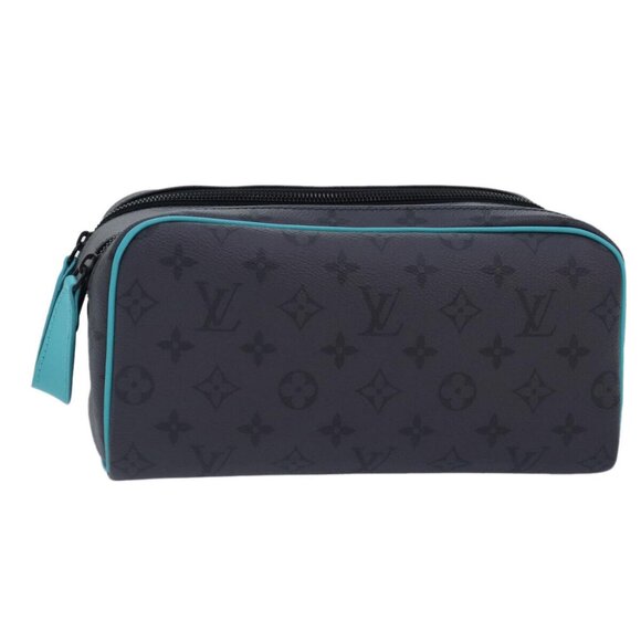 Louis Vuitton Handbags - LOUIS VUITTON Monogram Eclipse Reverse Dopp Kit Bag Turquoise M11482 Auth 89...